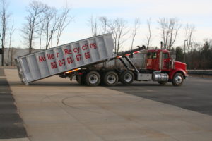 roll-off container on truck