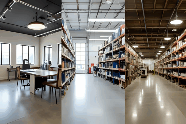 Collage of business locations. Multi-loctation recycling programs help businesses maintain compliance and operate smoothly.